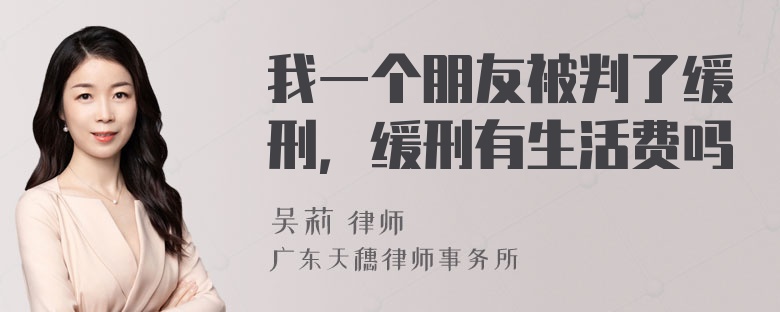 我一个朋友被判了缓刑，缓刑有生活费吗