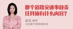 那个道路交通事故责任具体有什么内容？