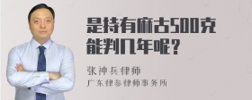 是持有麻古500克能判几年呢？