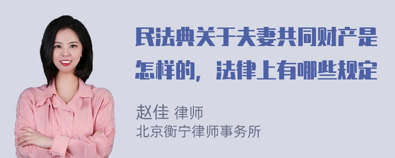 民法典关于夫妻共同财产是怎样的，法律上有哪些规定