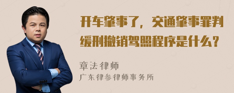 开车肇事了，交通肇事罪判缓刑撤销驾照程序是什么？