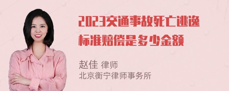 2023交通事故死亡逃逸标准赔偿是多少金额