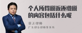 个人所得税返还缴税的内容包括什么呢