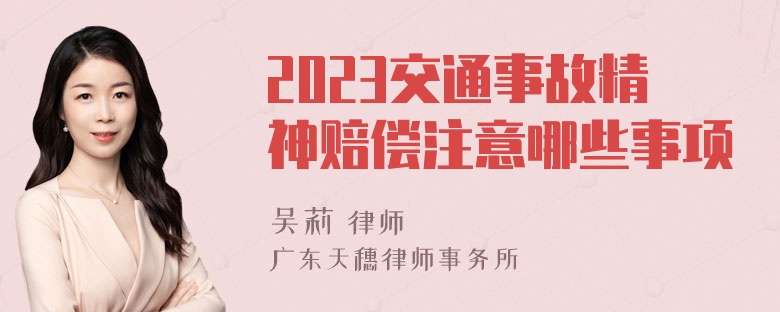 2023交通事故精神赔偿注意哪些事项