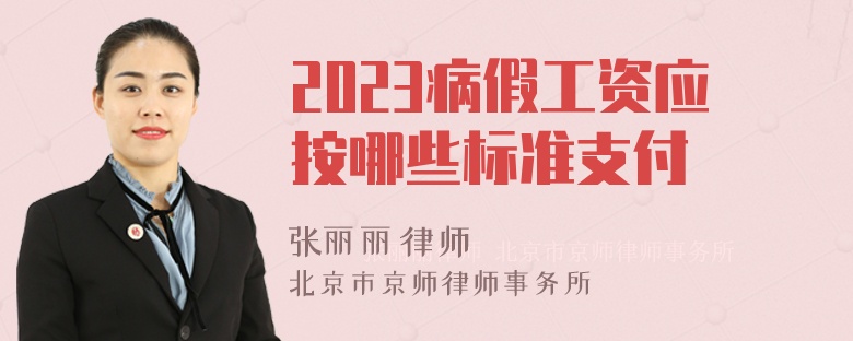 2023病假工资应按哪些标准支付