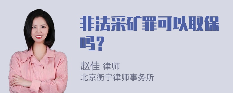 非法采矿罪可以取保吗？