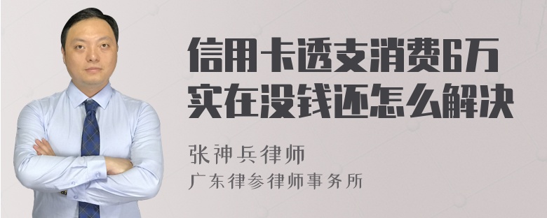 信用卡透支消费6万实在没钱还怎么解决