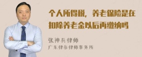 个人所得税，养老保险是在扣除养老金以后再缴纳吗