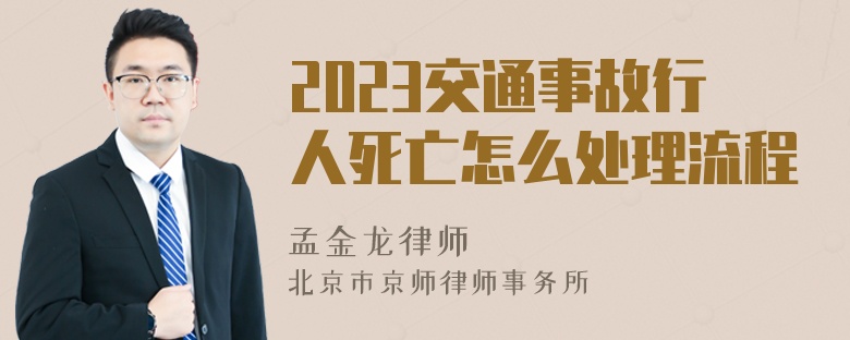 2023交通事故行人死亡怎么处理流程