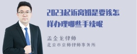 2023起诉离婚是要该怎样办理哪些手续呢