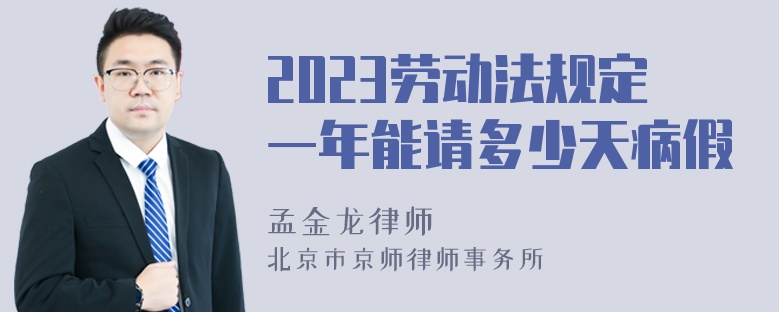 2023劳动法规定一年能请多少天病假