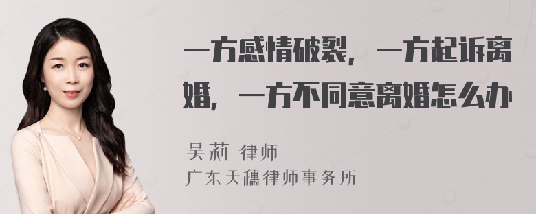 一方感情破裂，一方起诉离婚，一方不同意离婚怎么办