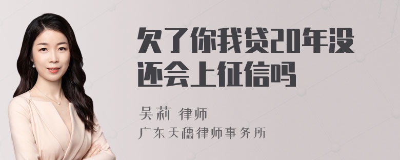 欠了你我贷20年没还会上征信吗