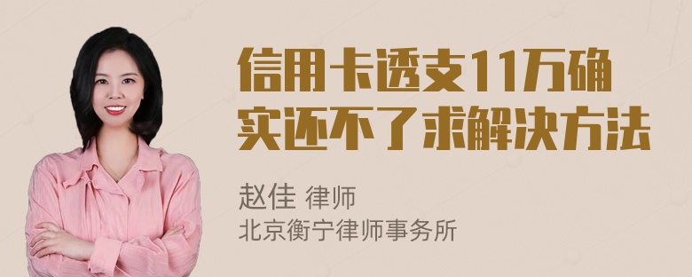 信用卡透支11万确实还不了求解决方法