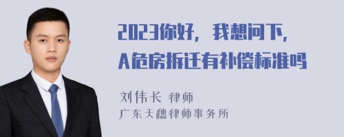 2023你好，我想问下，A危房拆迁有补偿标准吗