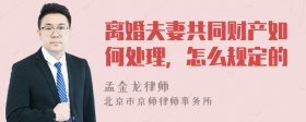 离婚夫妻共同财产如何处理，怎么规定的