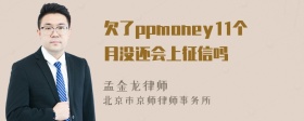 欠了ppmoney11个月没还会上征信吗