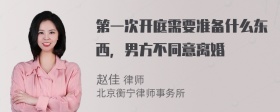 第一次开庭需要准备什么东西，男方不同意离婚