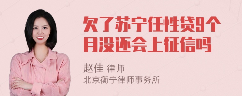 欠了苏宁任性贷9个月没还会上征信吗