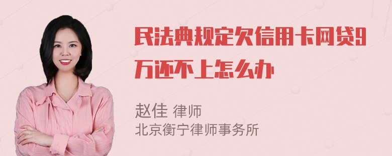 民法典规定欠信用卡网贷9万还不上怎么办