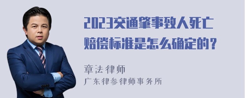 2023交通肇事致人死亡赔偿标准是怎么确定的？