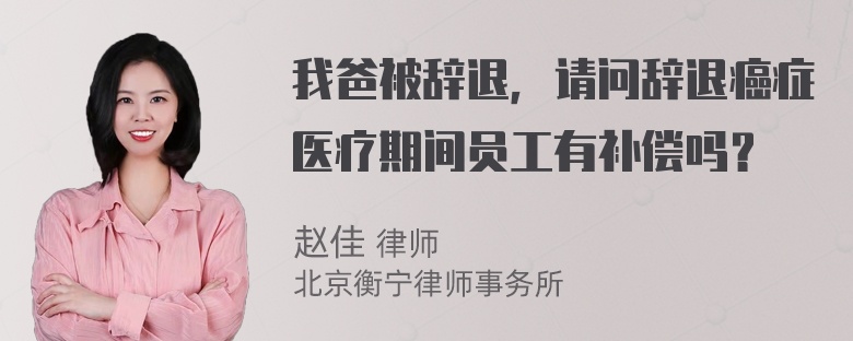 我爸被辞退，请问辞退癌症医疗期间员工有补偿吗？