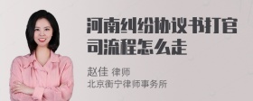 河南纠纷协议书打官司流程怎么走