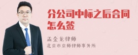 分公司中标之后合同怎么签