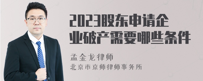 2023股东申请企业破产需要哪些条件