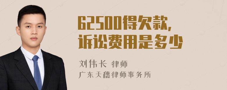 62500得欠款，诉讼费用是多少