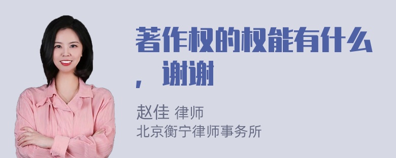 著作权的权能有什么，谢谢