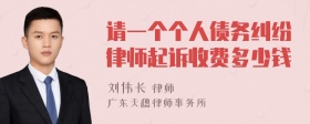 请一个个人债务纠纷律师起诉收费多少钱