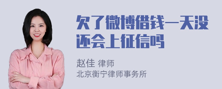 欠了微博借钱一天没还会上征信吗