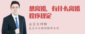 想离婚，有什么离婚程序规定