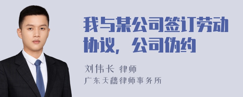 我与某公司签订劳动协议，公司伪约