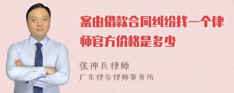 案由借款合同纠纷找一个律师官方价格是多少