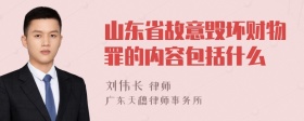 山东省故意毁坏财物罪的内容包括什么