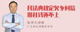 民法典规定欠乡村信用社钱还不上