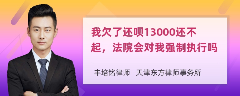 我欠了还呗13000还不起，法院会对我强制执行吗