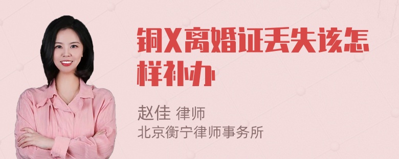 铜X离婚证丢失该怎样补办