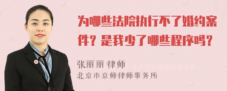 为哪些法院执行不了婚约案件？是我少了哪些程序吗？