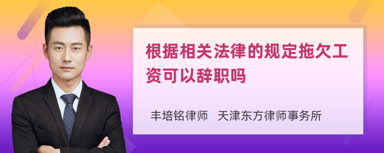 根据相关法律的规定拖欠工资可以辞职吗