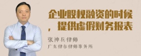 企业股权融资的时候，提供虚假财务报表