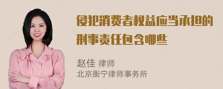 侵犯消费者权益应当承担的刑事责任包含哪些