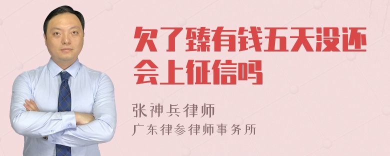 欠了臻有钱五天没还会上征信吗