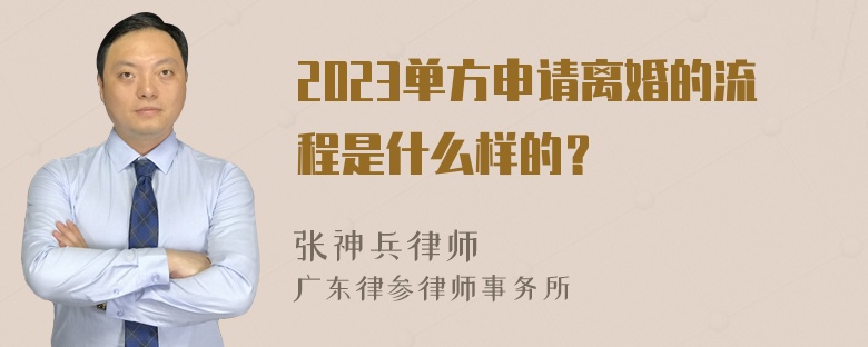 2023单方申请离婚的流程是什么样的？