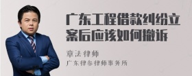 广东工程借款纠纷立案后应该如何撤诉