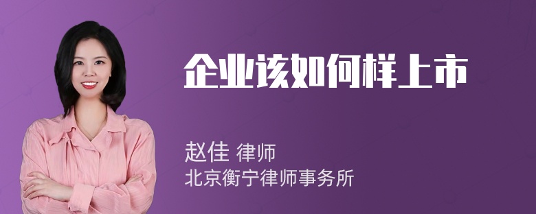 企业该如何样上市