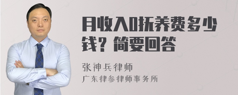 月收入0抚养费多少钱？简要回答