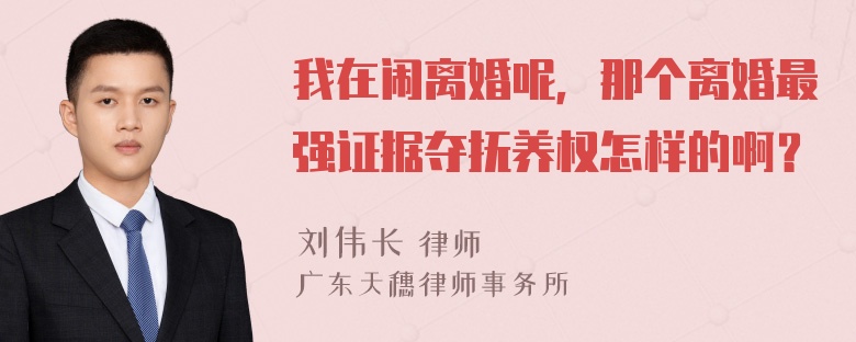 我在闹离婚呢，那个离婚最强证据夺抚养权怎样的啊？